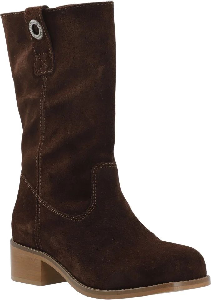 Cashott Casvilma Pull On Mid Cut Boot Suede Langskaftede Støvler - Dark Brown