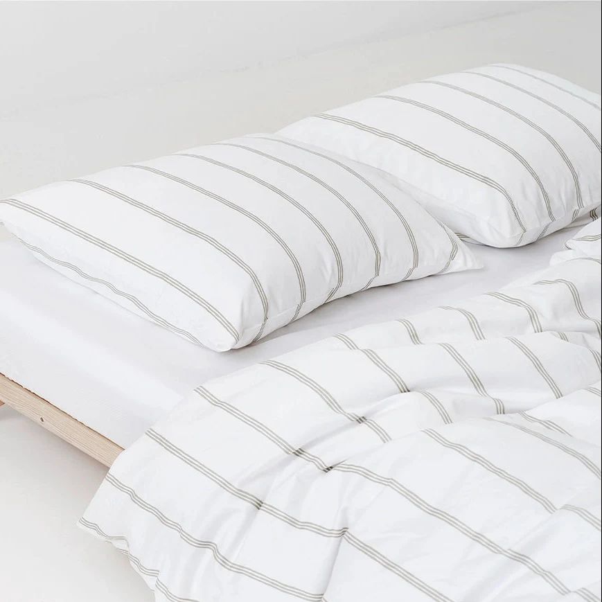 FLOW - Økologisk Sengetøj 140x200 Hvid Beige