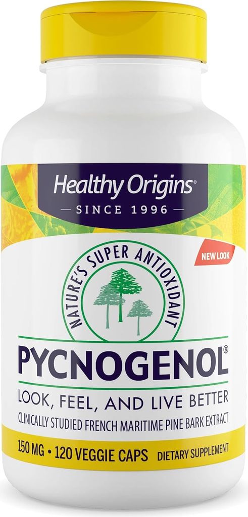 pycnogenol, 150 mg (65-75% procyanider), 120 kapsler, healthy origins.