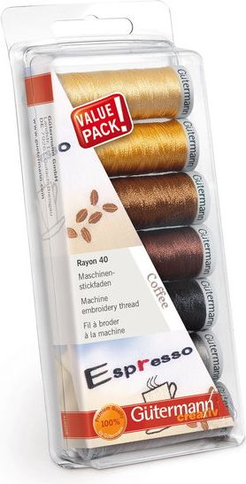 Gutermann Maskinbroderitråd 7x200 Meter Brune Nuancer