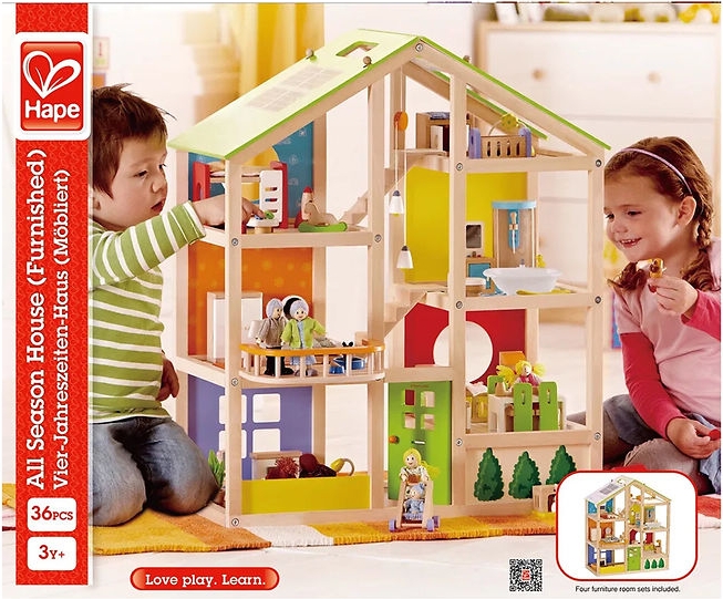 Hape All Season dukkehus med møbler