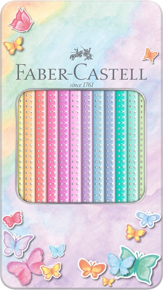 Faber-Castell Sparkle tinæske pastelfarver 12 ass farver