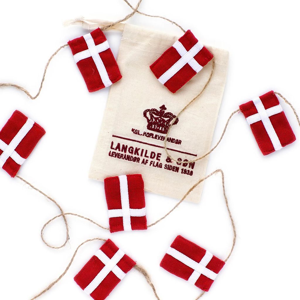 Langkilde & Søn Lille Flagranke med Dannebrogsflag Dannebrogsrød Str 320cm - Flag hos Magasin