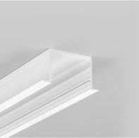 2m aluprofil VARIO30-07 ACDE-9/U9 - Hvid lakeret, indbygget, LED skinne
