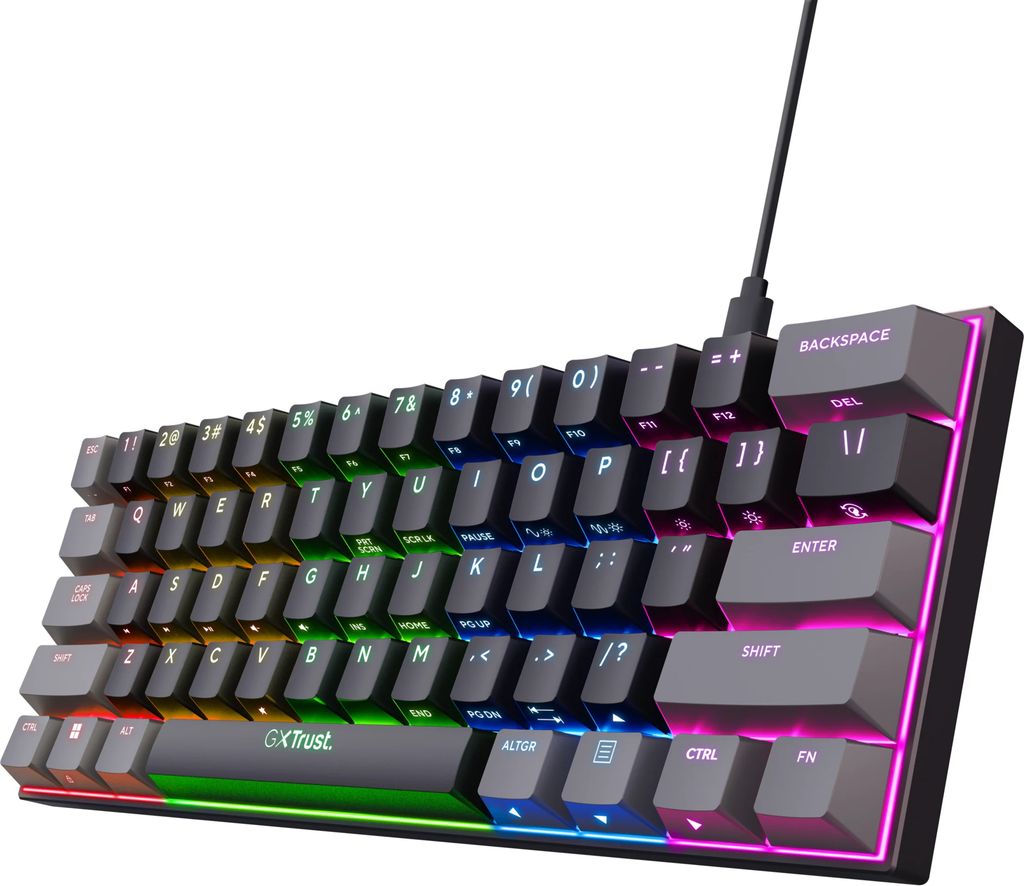 trust gxt867 acira 60% mini gaming keyboard nd