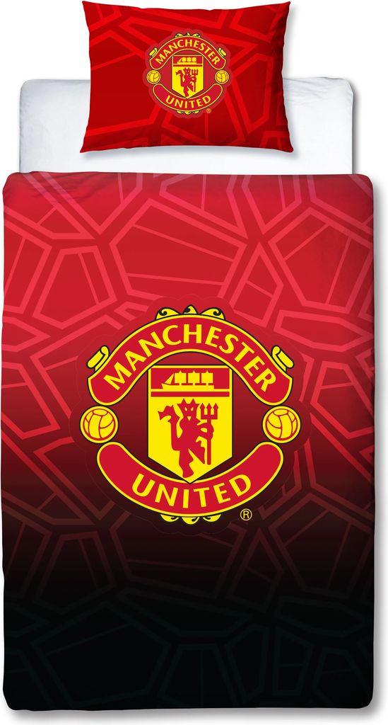 Licens Manchester United Rødt Vendbart Sengetøj 100% Bomulds Dynebetræk Rød