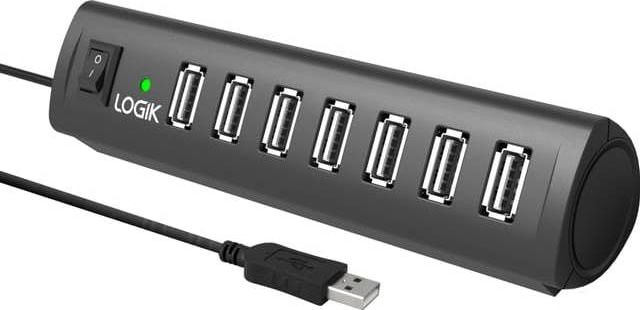 Logik 7-Port USB Hub Sort