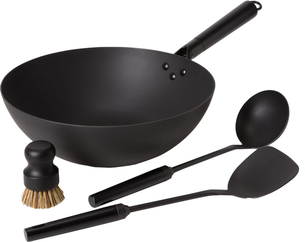 satake wok set kolstål
