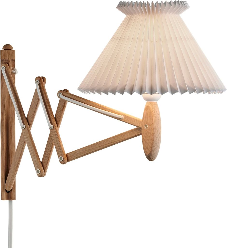le klint 224 6/17 saxlampe til væg h: 31 cm - lys eg/papirskærm