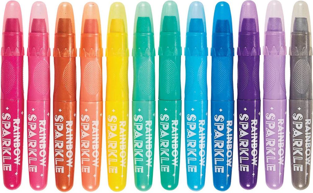 køb ooly - gel farvekridt 12 stk - rainbow sparkle watercolor metallic