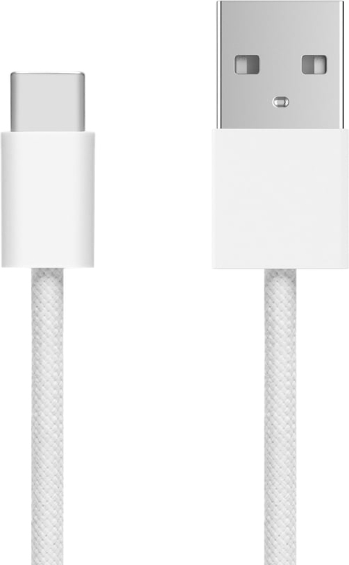 linocell flettet usb-a til usb-c 2.0-kabel - hvid - 0,5 m
