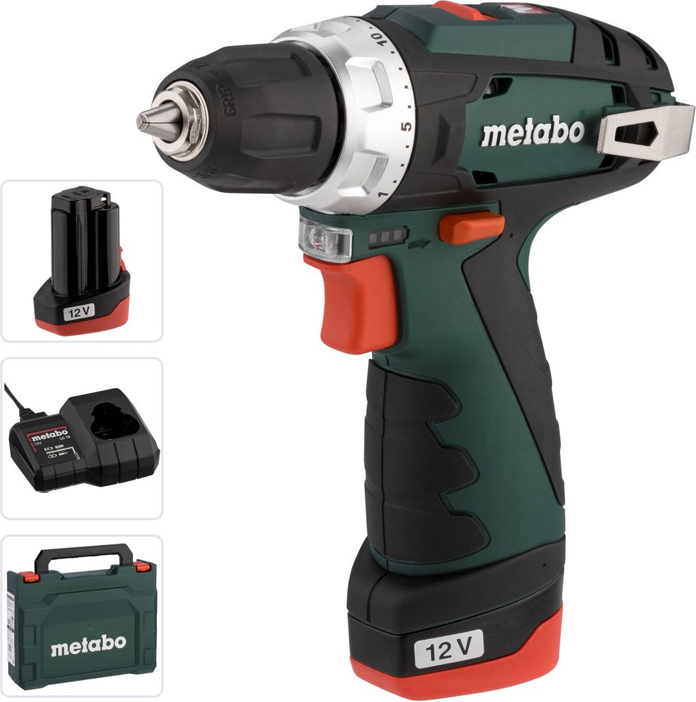 Metabo Powermax BS Basic Akku Boremaskine med Batteri + Oplader (12V)