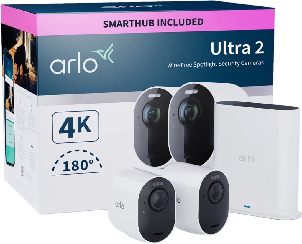Arlo Ultra 2 4K UHD Trådløst Sikkerhedskamerasystem - 2 Kameraer