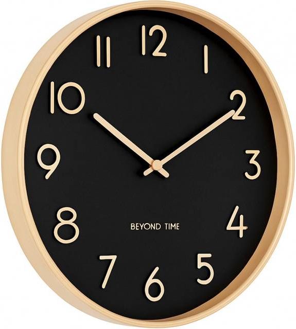 Beyond Time Madera Grande Lyst Tre Svart Veggklokke