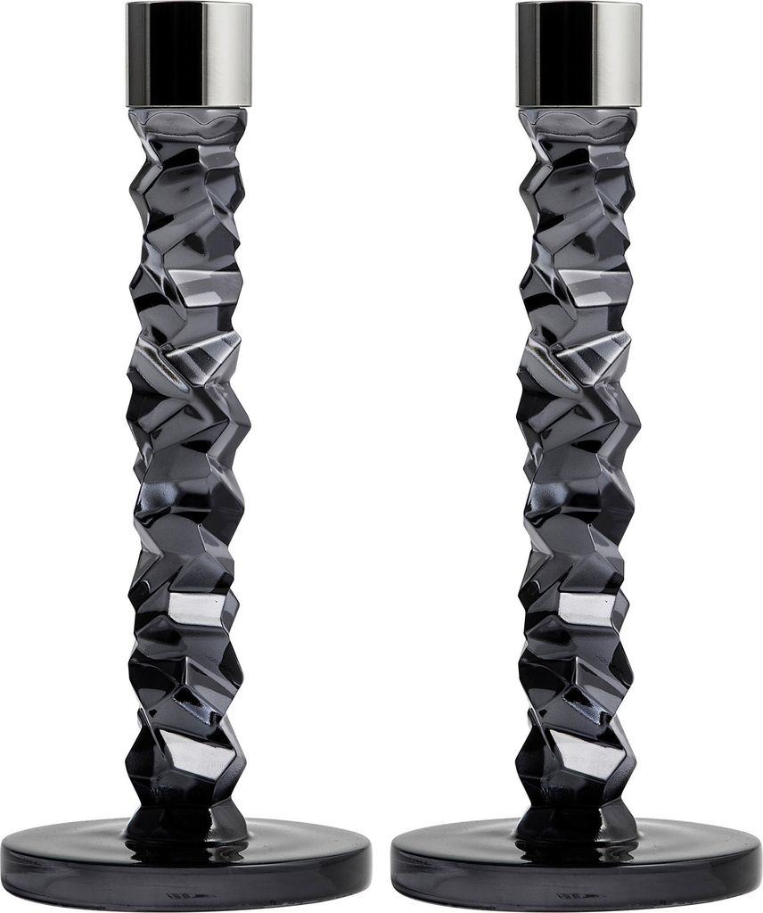 Orrefors Carat Ljusstakar 2-pack 1 set Antracit
