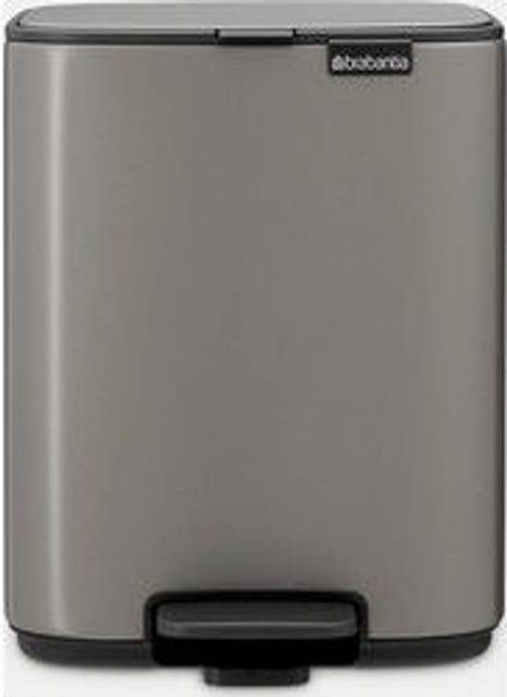 Brabantia Bo Pedalspand - 7 liter -Stål - Platinum
