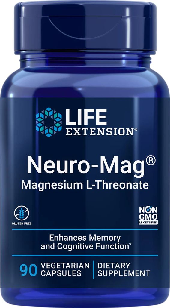 life extension neuro-mag magnesium l-threonate, 90 vegetariske kapsler