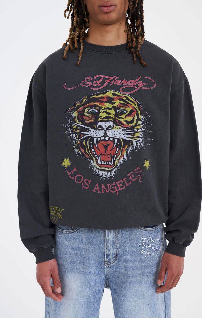 tiger-vintage - sweatshirt - washed black