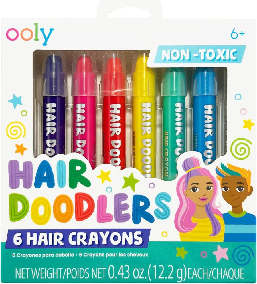 ooly - hårmaling 6 stk - hair doodlers
