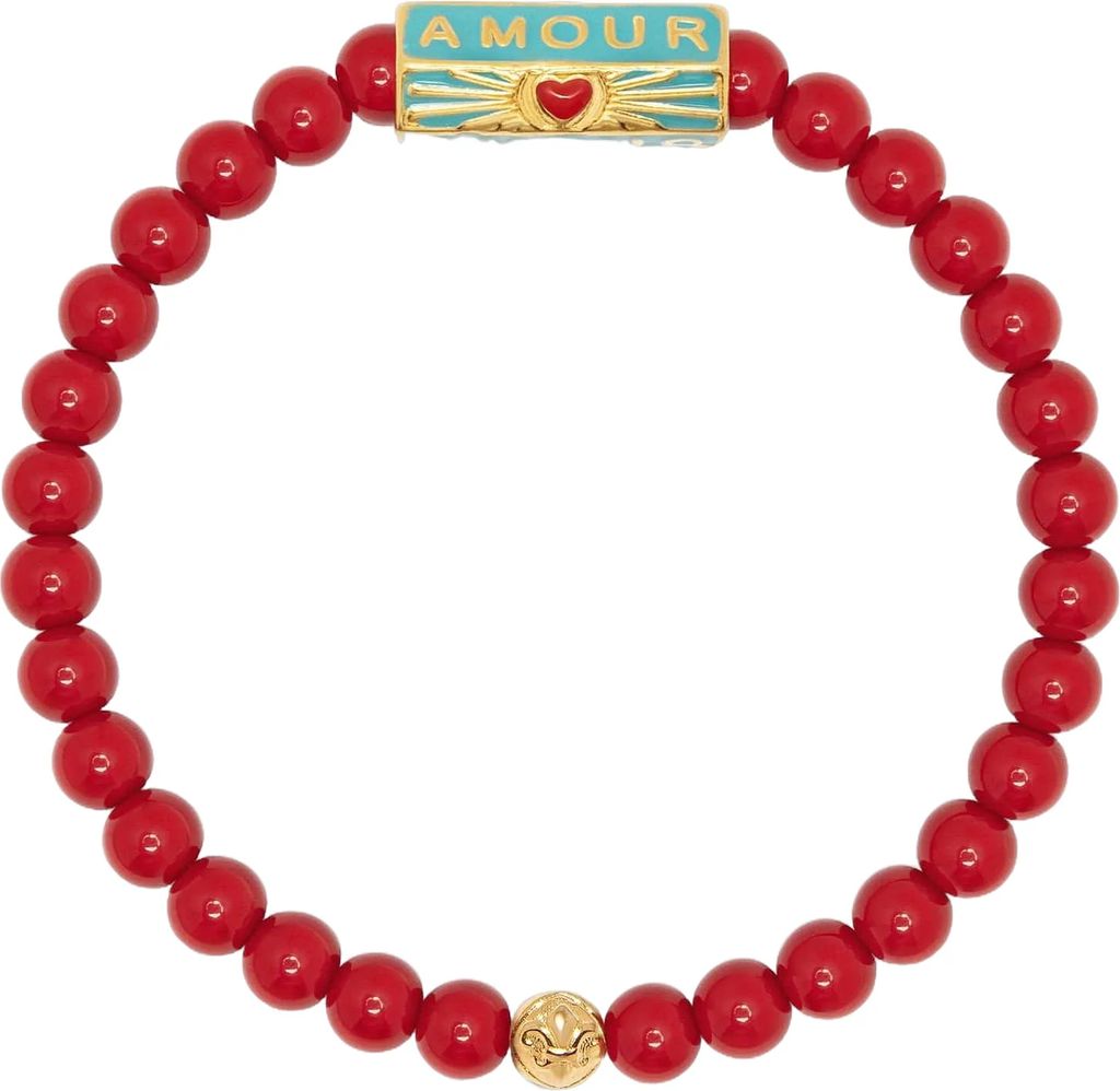 Nialaya Amour Red Beaded Bracelet M 
