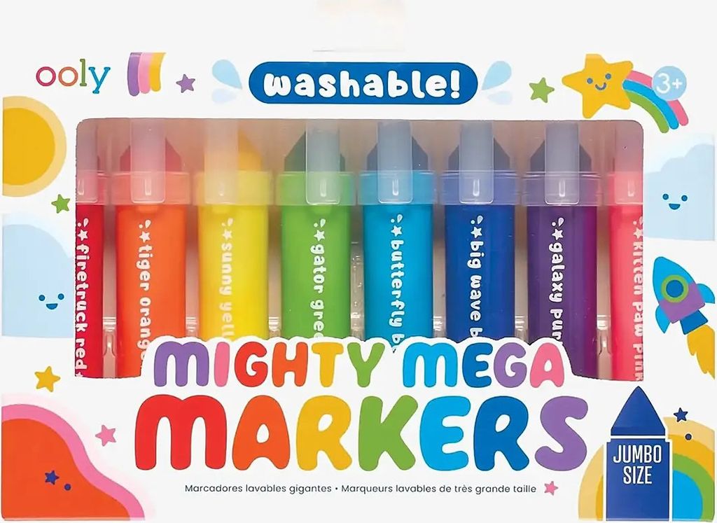 Ooly Mega Markers 8 Pcs - Washable - Multi/patterned - ONE SIZE