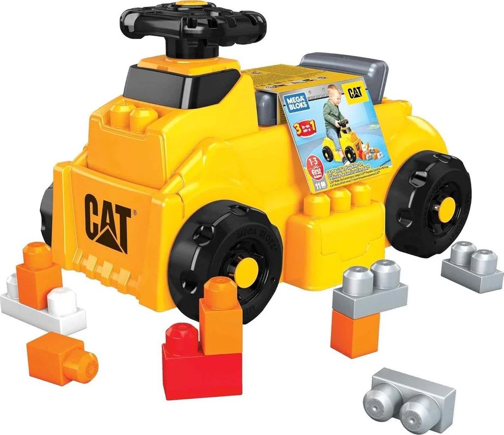 MEGA BLOKS CAT Build n' Play Ride-On Køretøj - 12+Måneder