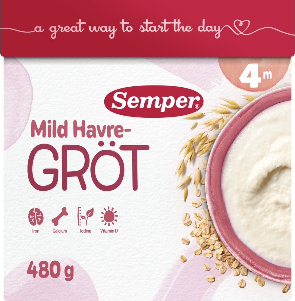 Køb Semper Havregrød Mild 4M (480 g) | Gratis fragt | Helsebixen