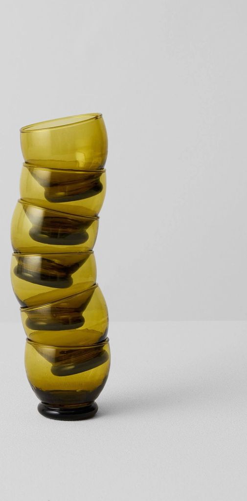 rounded moroccan glasses set | amber