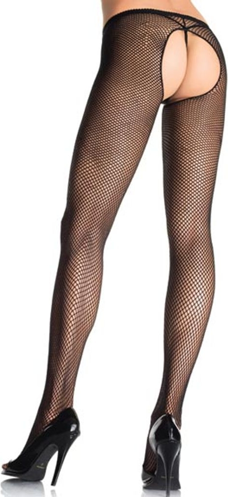 Leg Avenue Ginny Plus Fishnet Crotchless Pantyhose