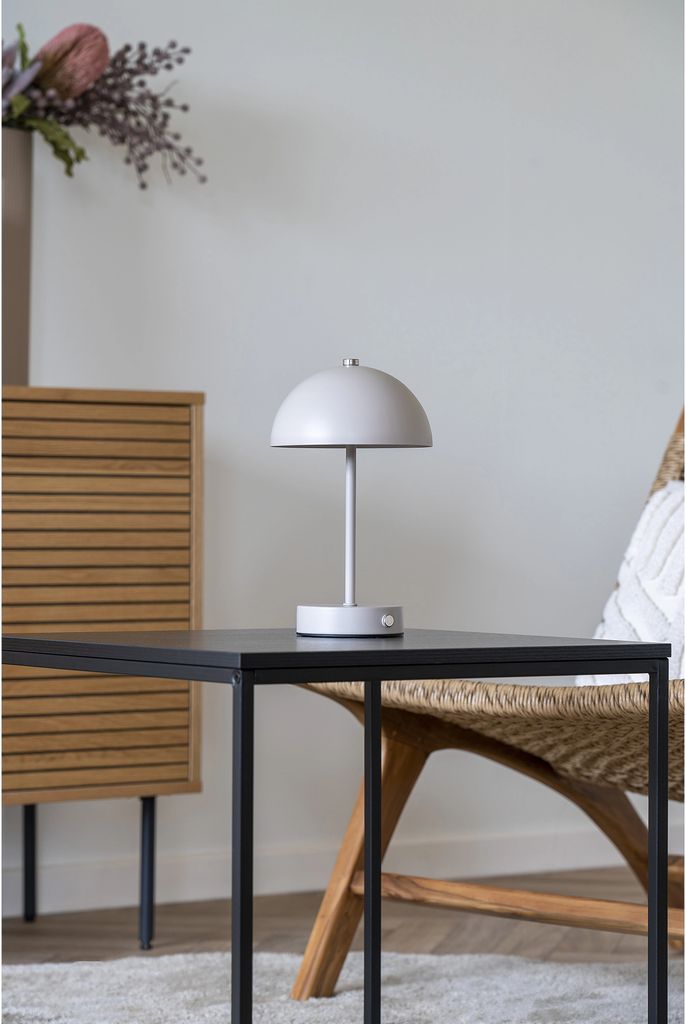 House Nordic Kia - Table Lamp, White, Steel, Rechargeable - White - 25X15X15CM