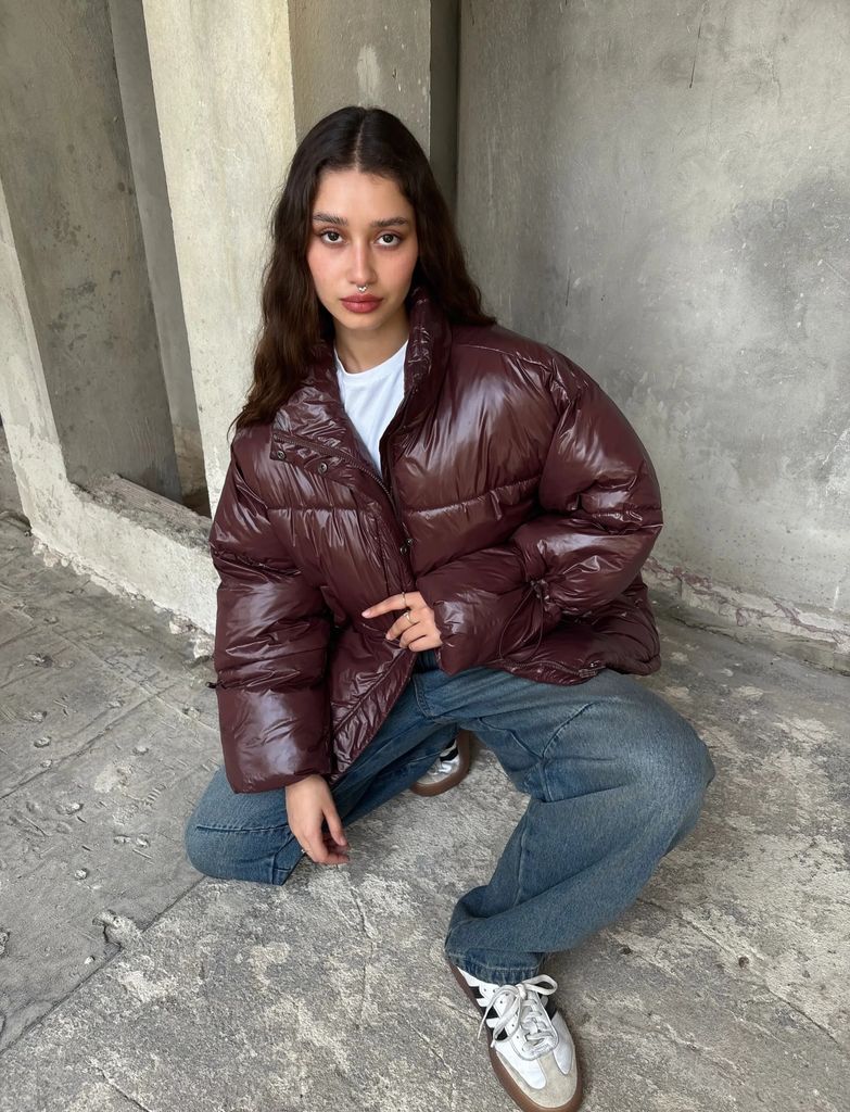 nmallie shiny puffer noos - forede jakker