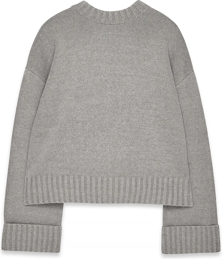 na-kdfolded sleeve - striktrøje - mid grey