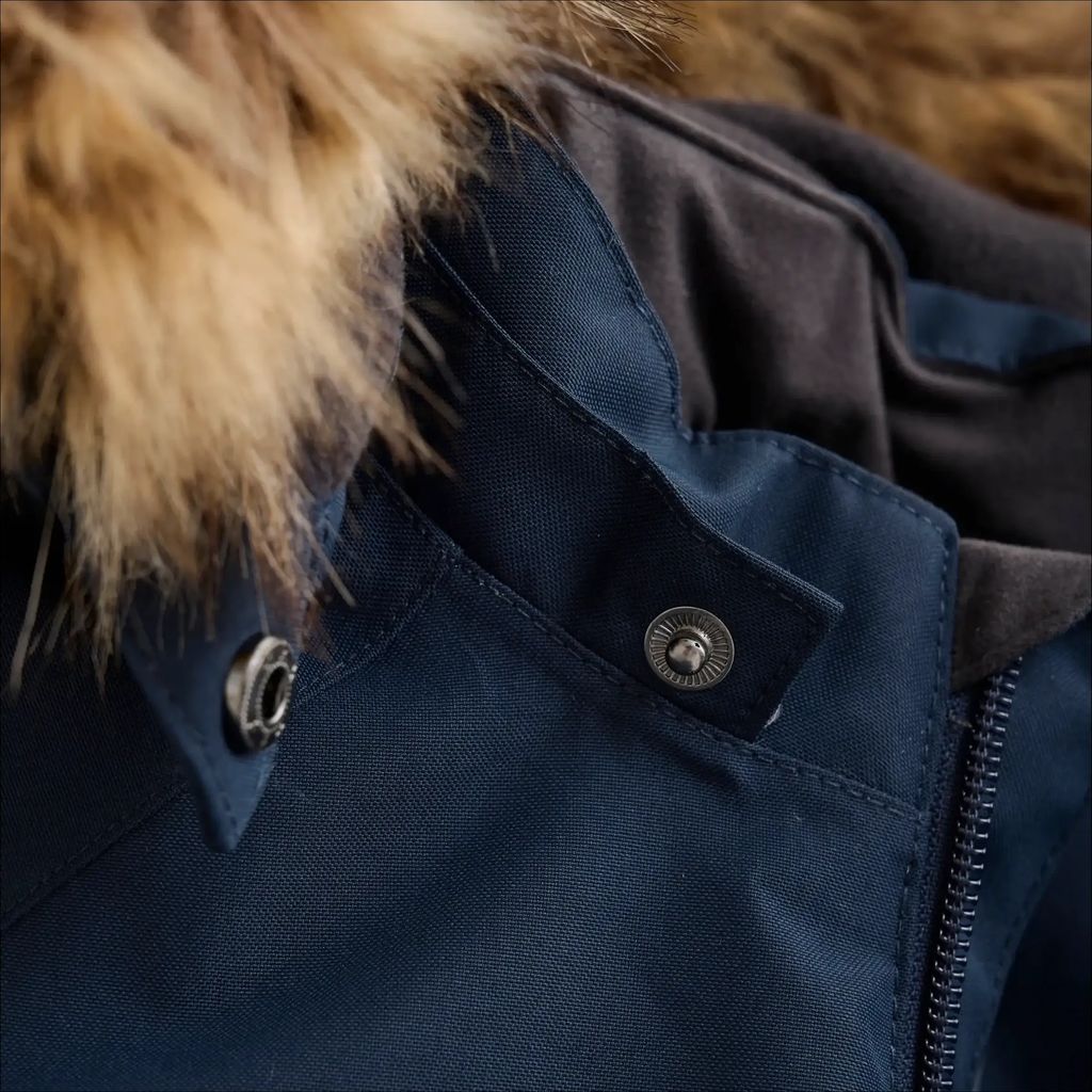 Color Kids Coverall W Fake Fur - Navy