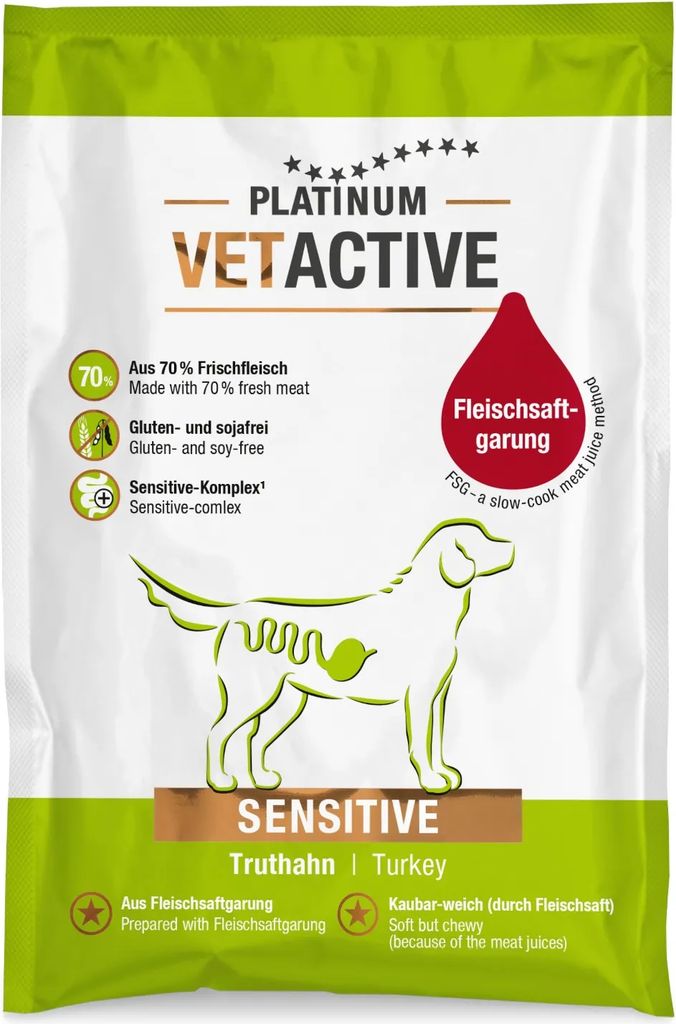 Platinum Vetactive Sensitiv Hundefoder - 3x 5kg