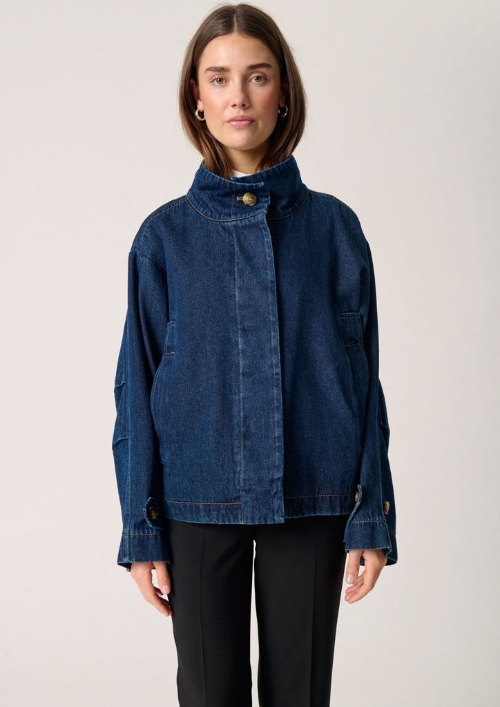 Soaked in Luxury Sljannine Cade Jacket Kvinde Dark Blue Denim Denimjakker Str XL - hos Magasin