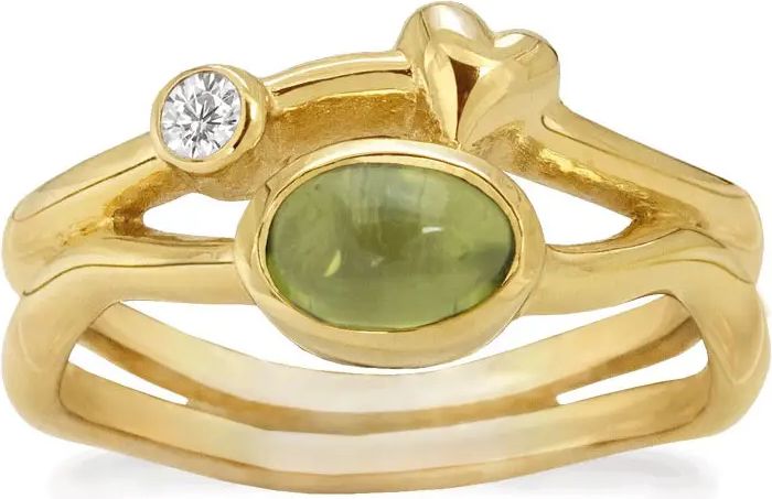 Rabinovich Rainforest Dew Ring Forgyldt Peridot 52
