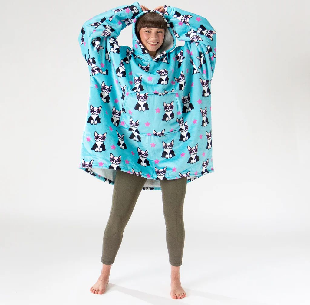oversized hoodie-tæppe som sweatshirt til voksne - minky mops