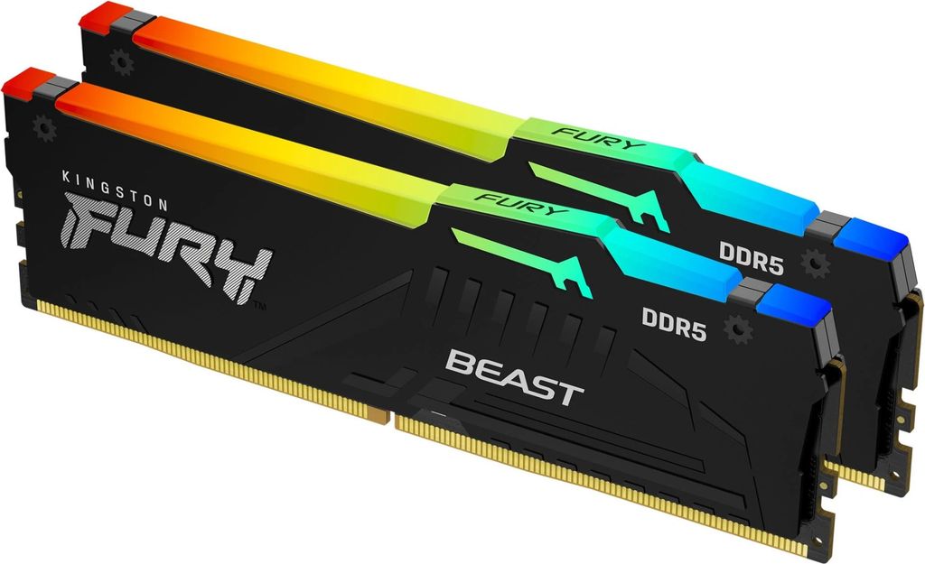 kingston fury beast rgb ram modul - 32gb (2x16gb), ddr5, 6000mt/s, cl30, dimm, expo