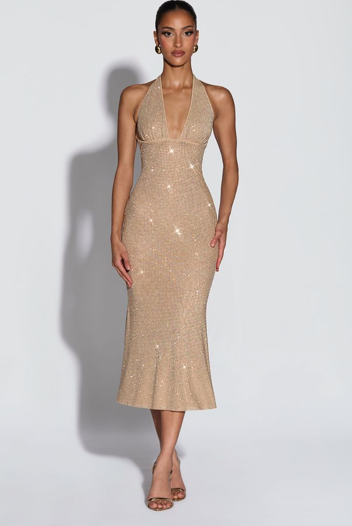 sonora midi dress - gold