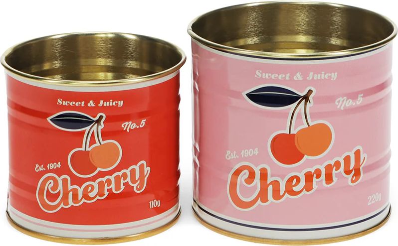 rex london mini, metaldåser til opbevaring, sæt m 2 stk - cherry
