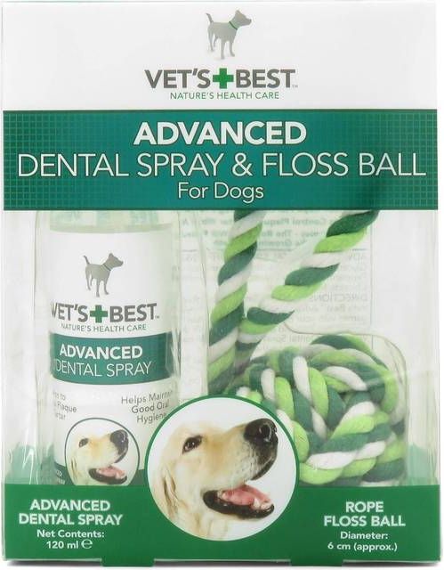 Vets Best Advanced Dental Spray & Rope Floss Ball Kit