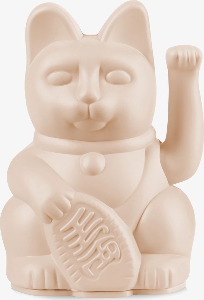 Donkey Vinkende Kat - Maneki-Neko - Lucky Cat Mini (Okker) - Cream - H:9.80CM