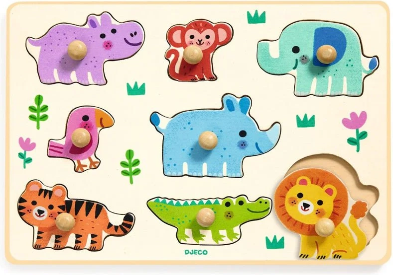 djeco knoppuslespil i træ, hippo'n'co
