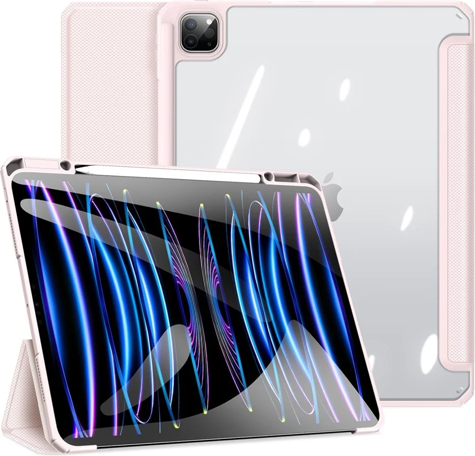 iPad Pro 13" (2024) Shockproof Flip Cover m. Penholder - DUX DUCIS TOBY Series - Gennemsigtig / Pink