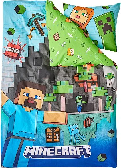 minecraft sengetøj - 140x200 cm