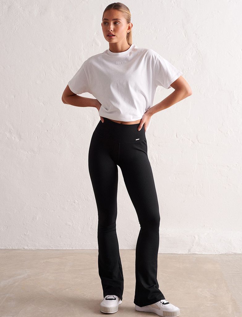 ribbed seamless flare tights - training tights