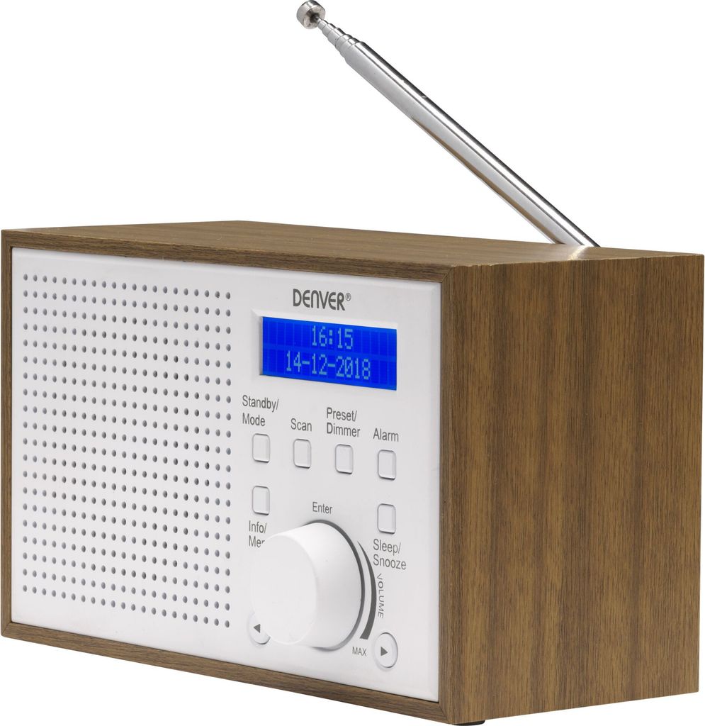 Denver DAB-46WHITE Internet Analog & digital Brun, Hvid