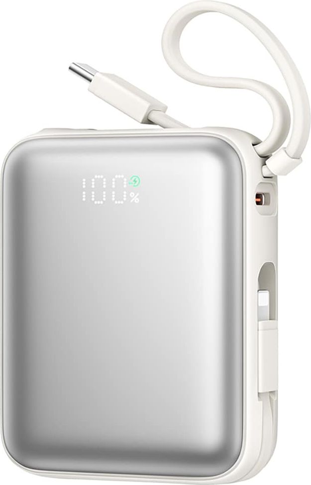 Joyroom JR-PBF27 10000mAh 22.5W Powerbank with Built-in USB-C and Lightning Cables - White Powerbank - Hvid - 10000 mAh