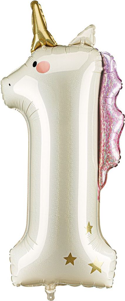 PartyDeco Sifferballong Unicorn Siffra 5 92 cm