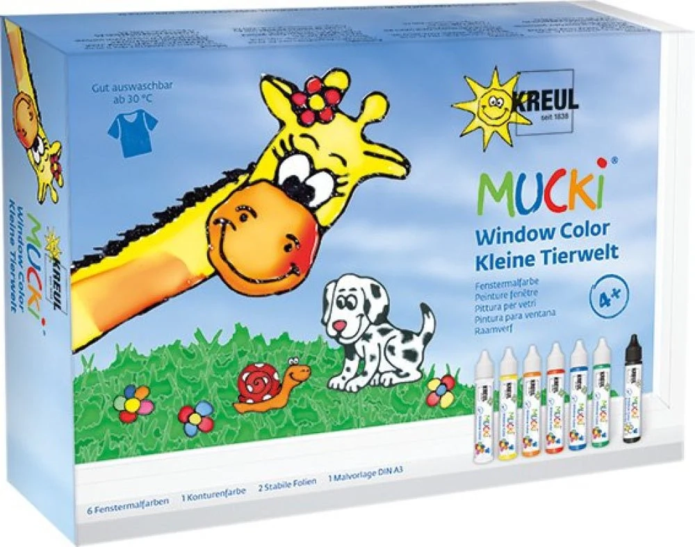 Vinduesmaling - Mucki - dyremotiver - 7 farver